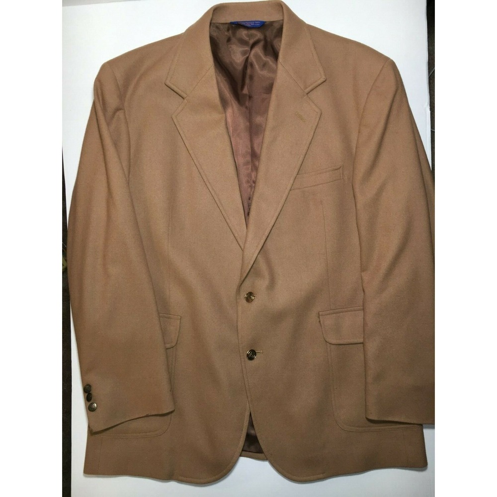 Vintage Pendleton Sports Coat 100% Virgin Wool Men's 2 Button Brown 46 Long Flaw